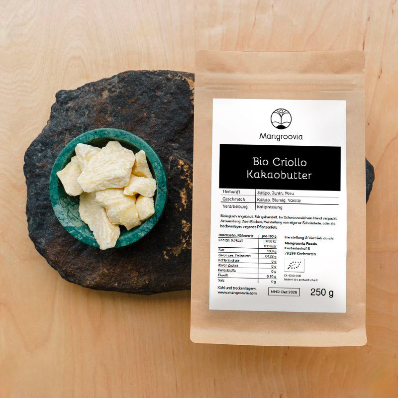 ORGANIC Criollo cocoa butter in raw food quality