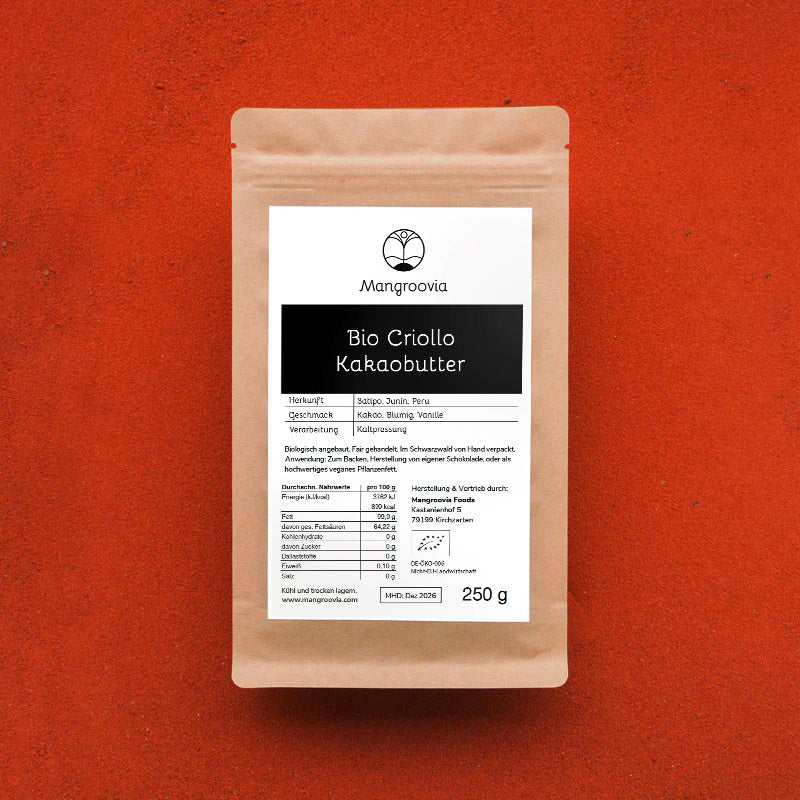 ORGANIC Criollo cocoa butter in raw food quality