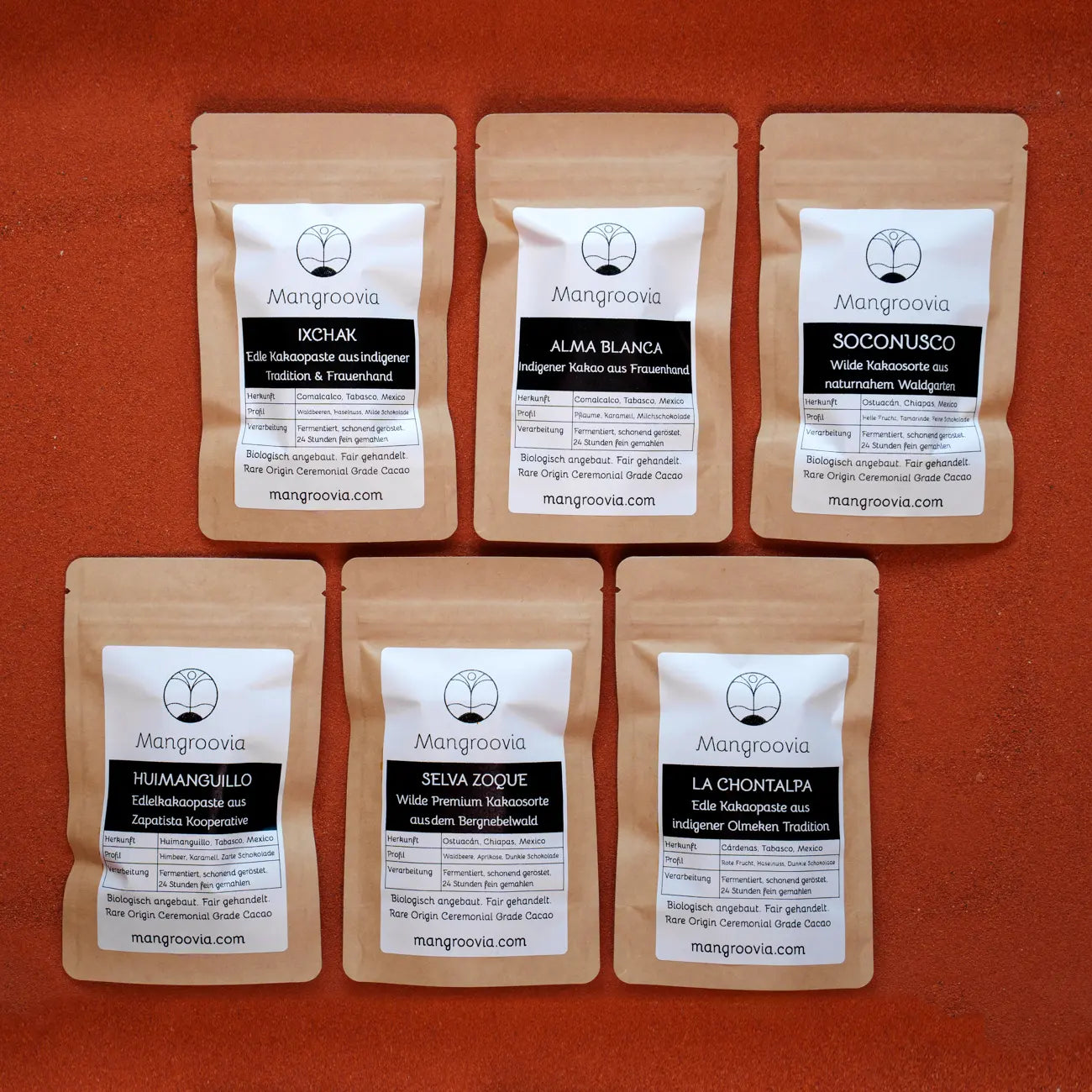 Probierpaket Kakaomasse – 6 Premiumsorten aus Mexiko